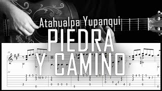 Piedra y Camino zamba  Fingerstyle guitar  Arreglo solista con partitura y tablatura [upl. by Analeh]