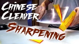 Sharpening the Chinese Cleaver  Warning [upl. by Coats]