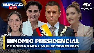 Tres ministras son posibles binomio con Noboa para las elecciones 2025  Televistazo 7PM  ENVIVO🔴 [upl. by Erual]