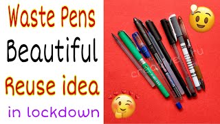 Best Craft Ideas Out Of Waste Pens  Reuse Of Old Pens  Best Out Of Waste Craft Ideas [upl. by Sibeal]