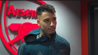 Gabriel Martinelli Post Match Interview  Arsenal 20 Sevilla [upl. by Assiruam88]