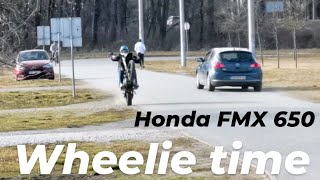 Honda FMX 650 wheelies [upl. by Snoddy]