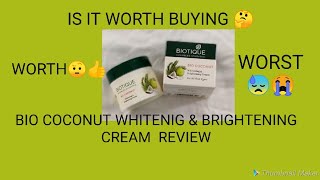 HONEST REVIEW OF Biotique Bio Coconut Whitening and Brightening Cream DID YOU TRY THIS NATTYJYOTI [upl. by Prescott552]