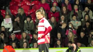 One Directions Louis Tomlinson makes his football debut for Doncaster Rovers [upl. by Brownley]