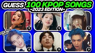 ULTIMATE KPOP QUIZ GUESS 100 KPOP SONGS OF 2023  FUN KPOP GAMES 2023 [upl. by Marlow]