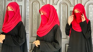 2 minute Niqab  instant hijab tutorial  Use Hijab as a Cap  Niqab Style [upl. by Kristen]