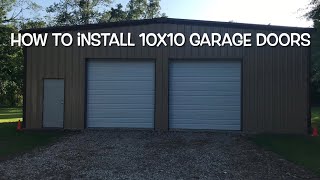 How to install commercial sectional garage doors on metal building 30x40 Part5 [upl. by Gile]