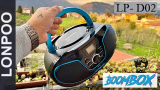 LONPOO BOOMBOX LPD02 The Best Portable CDMP3RADIO Player [upl. by Churchill]