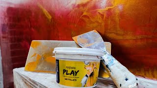 Stucco painting  Royale Play stucco  metallic finish Hyderabad wall painting ideas 9550708840 [upl. by Ahtebbat]