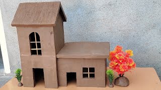 How to make mini diy clay house  mud house 🏠  mitti ka ghar kaise bnaye  miniature house [upl. by Atiniuq]