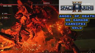 Warhammer 40k Space Marine 2 Carnifex Boss Fight No Damage Angel of Death Difficulty PC Solo [upl. by Yllak]