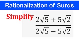 How to Rationalize the denominator with a Surd  SHS CORE  ELECTIVE MATH [upl. by Aicnom809]