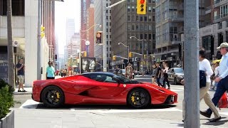 Rosso Fuoco LaFerrari on the road in Toronto [upl. by Kyl]