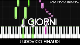 Ludovico Einaudi  I Giorni Easy Piano Tutorial [upl. by Lam553]