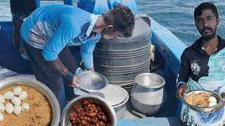 Trevally Fish Fried Rice  கடல் மேல் சமைத்த பாறை மீன் ஃப்ரைட் ரைஸ் [upl. by Harwin526]