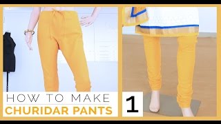 Class 28  Part 1 Easy DIY Churidar  gathering Pants measurement draft cutting and Stitching [upl. by Ronnoc]