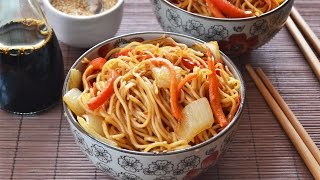 Fideos Chinos con Verduras  Recetas de cocina oriental [upl. by Juditha959]