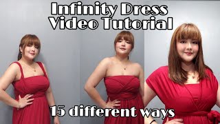 Infinity Dress Tutorial in 15 different ways Best Styles  NHAANES VLOG [upl. by Moyna]