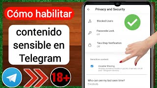 Cómo habilitar contenido confidencial en Telegram iPhone  Habilitar contenido sensible en Telegram [upl. by Nelubez]