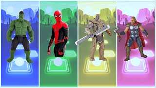 HULK MAN EXE 🆚 SPIDER MAN EXE 🆚 THOANS EXE 🆚 THOR MAN TILES HOP GAMING EDM RUSH [upl. by Inafit]