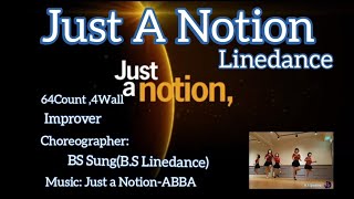 Just a Notion Line Dance ABBAChoreo by BS Sung [upl. by Assenab]