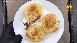 Grillbeilage zu Schaschlik  Überbackene Kartoffeln mit Knoblauch Käse [upl. by Gerius]