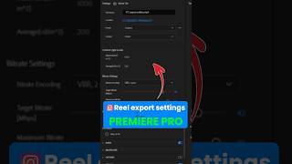 Best Instagram Reel Export settings Premiere Pro  Best Premiere Pro export settings for Reels [upl. by Leiruh]