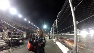 Alex walking along a 200mph flyby NASCAR Daytona 500 Close up Fence shot [upl. by Etnomed]