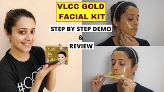 VLCC Gold Facial Kit STEP BY STEP DEMO amp REVIEW  घर पे Gold फेशियल  Just another girl [upl. by Maurey]