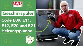 Fehlercodes E09 E11 E12 E20 und E21 auf meinem Geschirrspüler Wie tausche ich die Heizpumpe aus [upl. by Phip]