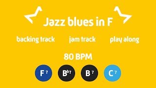 Slow 12 Bar Jazz blues in F ScatScatting Practice backing trackjam trackplayalong  80 BPM [upl. by Nannie]