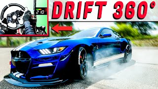 HOW TO DO 360 DRIFT Mustang Shelby GT500 Forza Horizon 4 Steering Wheel Gameplay [upl. by Lindi]