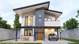 Small House Design idea 85x85meters 4 bedrooms  2 storey low cost  Minimalist [upl. by Will288]