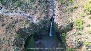 Botsoela Falls  from the air  Lesotho 2024 [upl. by Eirhtug30]