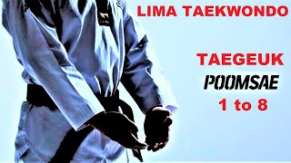 TaeKwonDO Poomsae 1 2 3 4 5 6 7 8 Taegeuk Jang  ANDRE LIMA TAEKWONDO KUKKIWON KOREA HOW TO TUTORIAL [upl. by Anilejna]