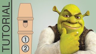 All Star Shrek  Smash Mouth  Recorder Flute Tutorial MEME Song [upl. by Zobe]