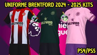 UNIFORME BRENTFORD 2024 2025 PES 2021 PS4 PS5 E PC [upl. by Eseerahs872]