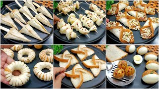 6 Unique Easy Snacks Recipes  Evening Snacks Recipes  Bread Snacks  New Recipe  Potato Snacks [upl. by Lahcear]