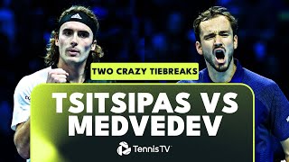 Stefanos Tsitsipas vs Daniil Medvedev Two CRAZY Tiebreaks 🍿  Nitto ATP Finals 2022 Highlights [upl. by Fleurette18]