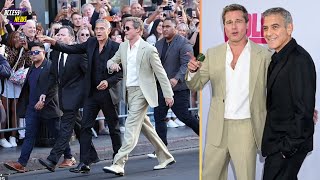 George Clooney amp Brad Pitt Reunite at quotWolfsquot Premiere 🎬🔥 Hollywood Icons Steal the Show [upl. by Melli890]