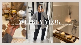 VLOG Autumn Shopping xmas PJ finds cosy dinner  baking autumn Jellycat biscuits [upl. by Bristow736]