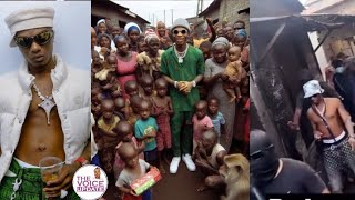 Wizkid made Money rain As He Arrive Surulere to Share 100M to people in trenches for Christmas [upl. by Inig]