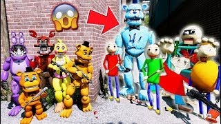 Can the Animatronics Beat All Baldis Basics Characters amp Ice DreadBear GTA 5 Mods FNAF RedHatter [upl. by Eolc]