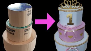 DIY 5 minutes HOW TO DO BIRTHDAY CAKE gomma eva come realizzare una torta scenografica [upl. by Yasmin]