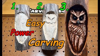 Owl Power Carving with Dremel 4000  Kutzall  Foredom [upl. by Sreip636]