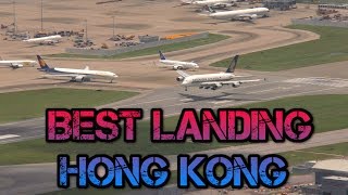 Best Landing at Hong Kong aiport Singapore Airlines A380 [upl. by Odlo988]