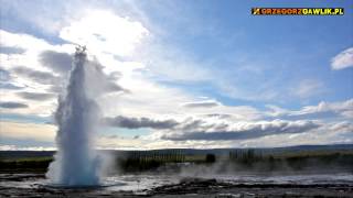 ISLANDZKI GEJZER  Famous Icelandic Geyser Strokkur [upl. by Ahseetal]