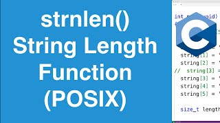 strnlen String Length Function POSIX  C Programming Tutorial [upl. by Farra]