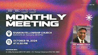 FPCC Monthly Meeting  October 19 2024  Sharon Fellowship Church  Chicago  Kenosha WI [upl. by Amory303]