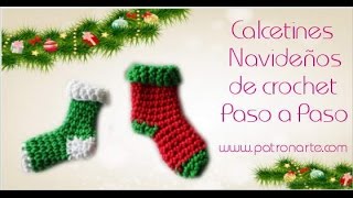 Calcetines Pequeños de Crochet para Navidad [upl. by Nyra]